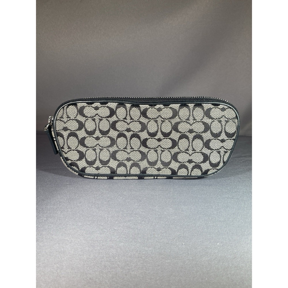 Coach Y2K Vintage Signature Monogram Black Eyeglass Cosmetic Soft Zipper Case